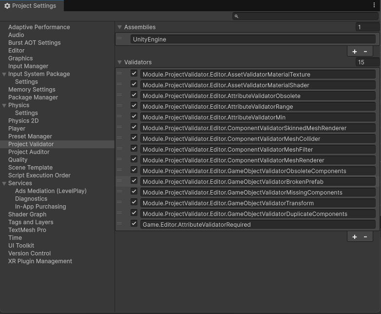 Project Settings